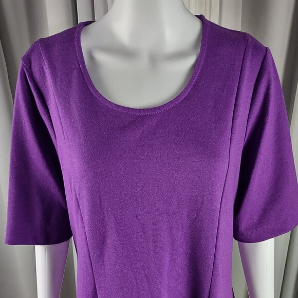 Jessica London Stretch Knit, Purple Midi Dress Women’s Size 18 - Picture 3 of 12